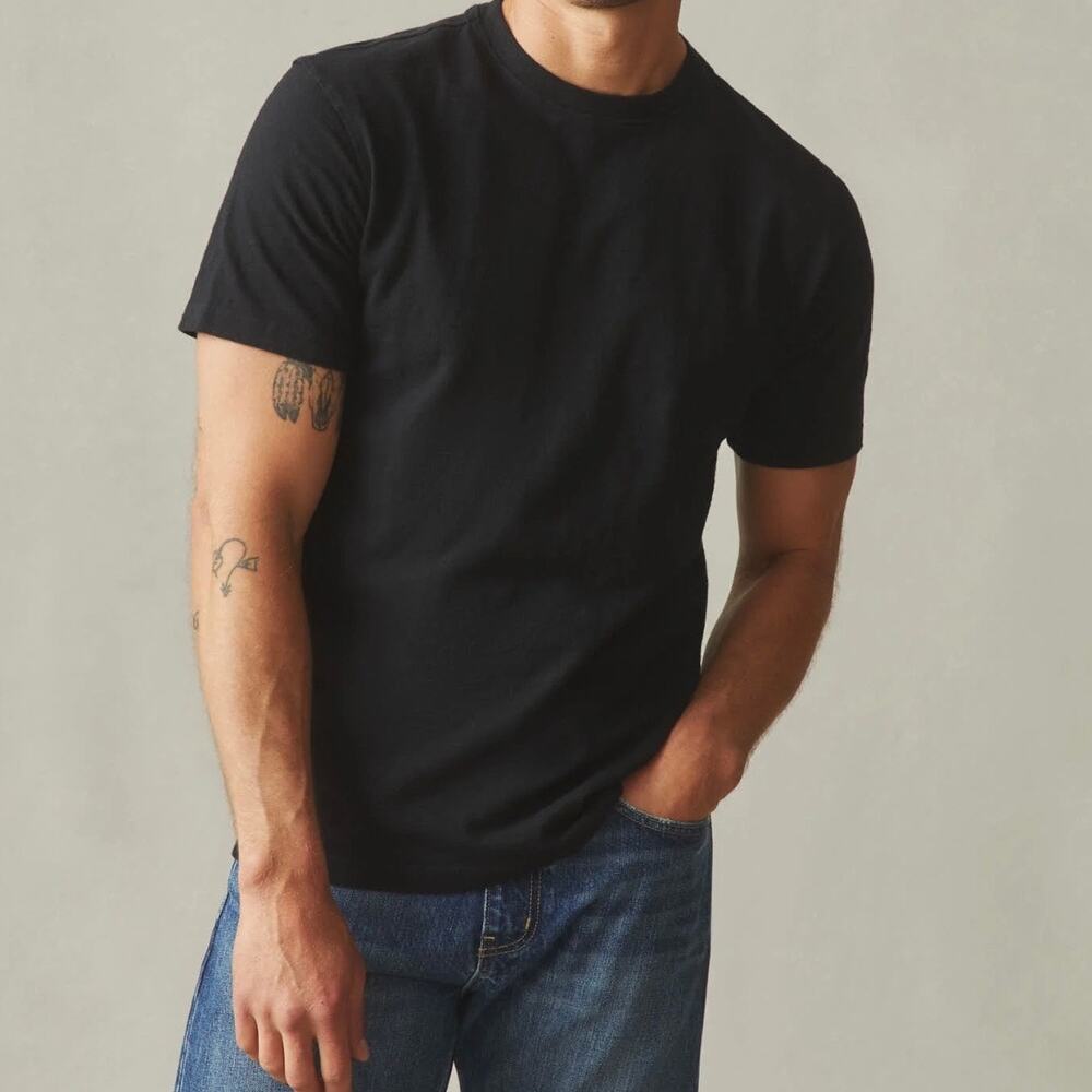 American Giant Premium Slub Short Sleeve Crew Tee Men's Small Black